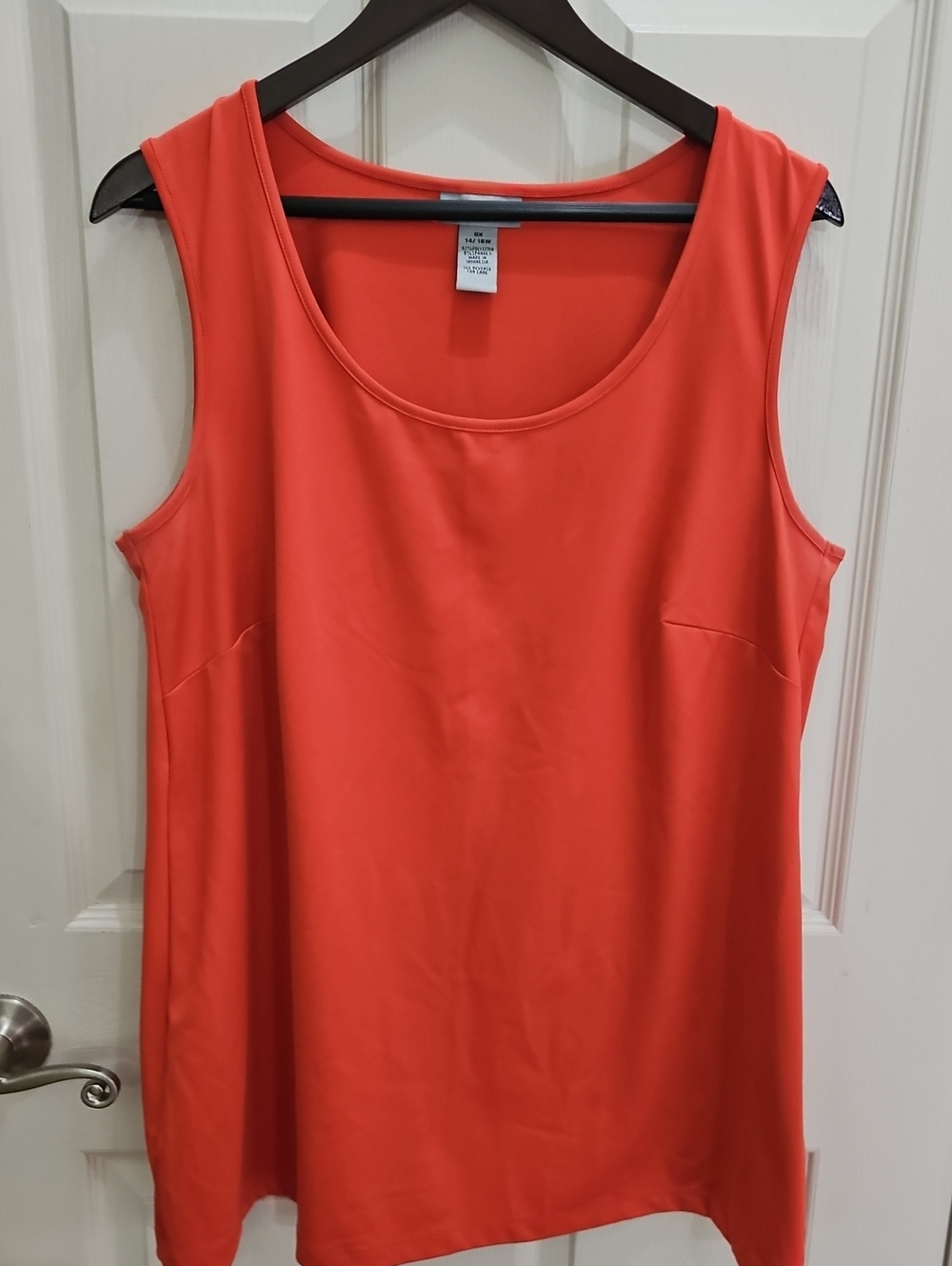 Catherines Orange Spandex Blend Sleeveless Tank Top Sz 14W/16W